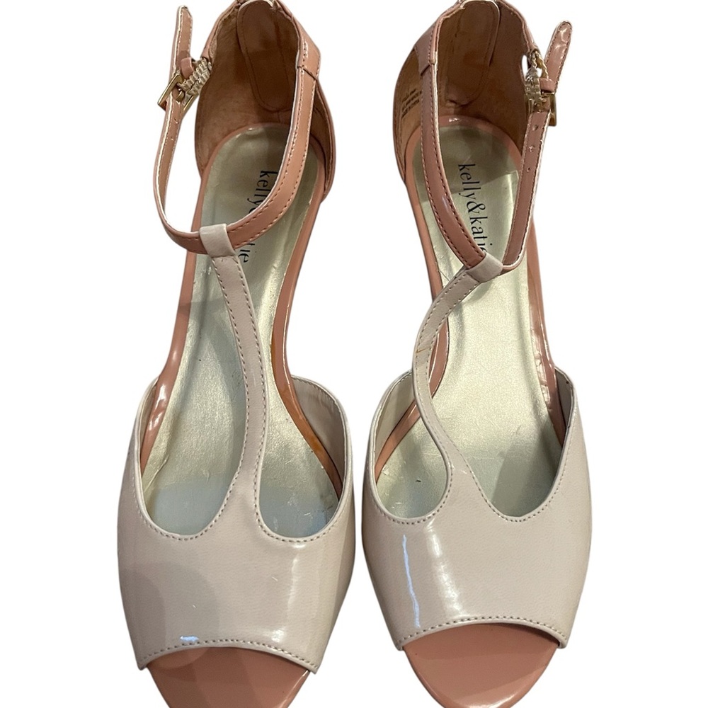 Kelly & Katie Blush and Cream wedges - Freida style - 8.5 - blush and cream